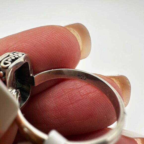 NWT 1.9ct teal Emerald Cut Aquamarine in Bali Sterling Silver Ring! - Picture 6 of 10